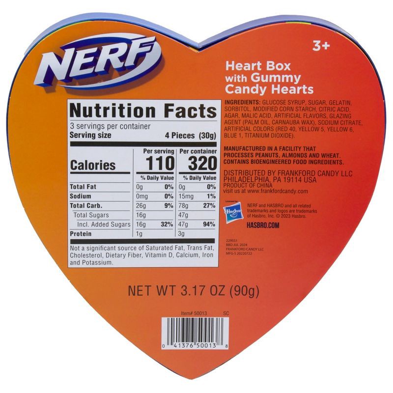 slide 3 of 6, NERF Valentine's Heart Box with Football & Goalpost - 3.17oz, 3.17 oz
