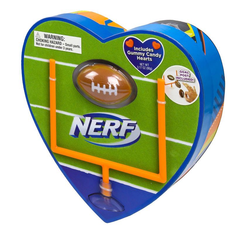 slide 5 of 6, NERF Valentine's Heart Box with Football & Goalpost - 3.17oz, 3.17 oz
