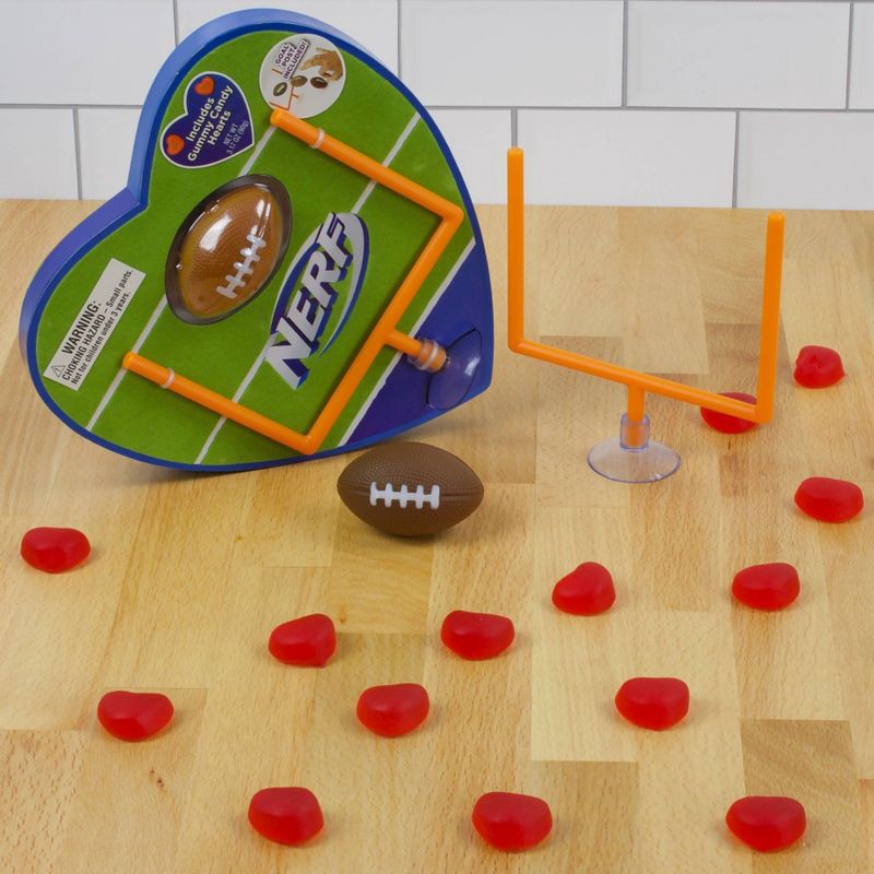 slide 6 of 6, NERF Valentine's Heart Box with Football & Goalpost - 3.17oz, 3.17 oz