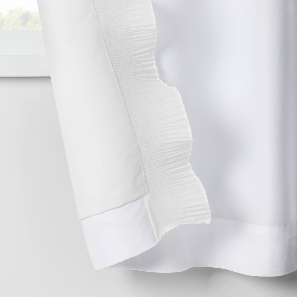 slide 4 of 5, 84" Blackout Pleated Side Ruffle Overlay Panel White - Pillowfort, 1 ct