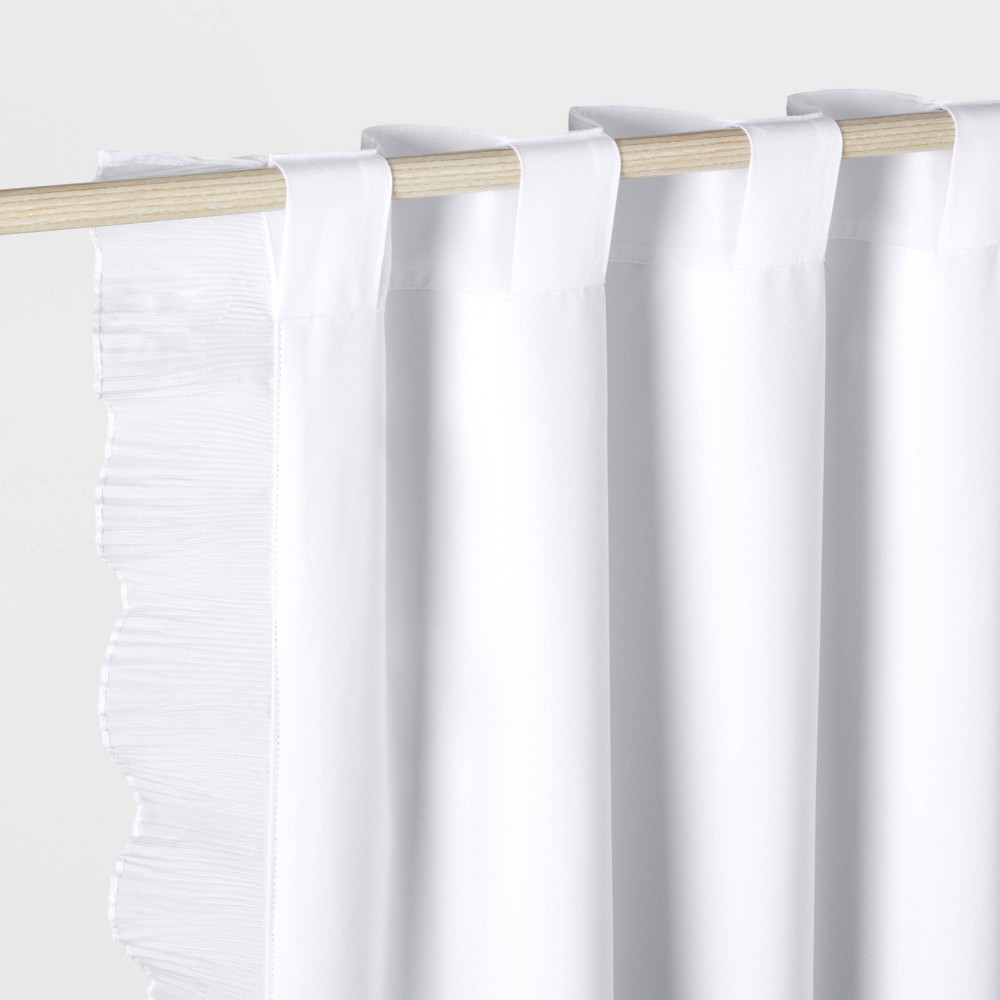 slide 5 of 5, 84" Blackout Pleated Side Ruffle Overlay Panel White - Pillowfort, 1 ct