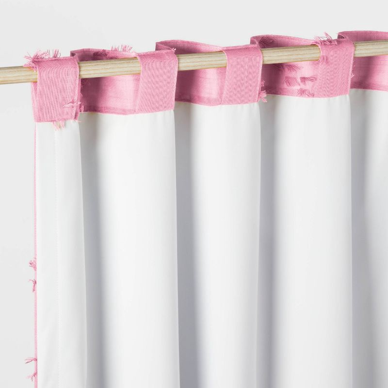 slide 5 of 5, 42"W x 84"L Chevron Clip Dotted Sheer Overlay Kids' Blackout Window Curtain Panel Purple - Pillowfort™, 1 ct