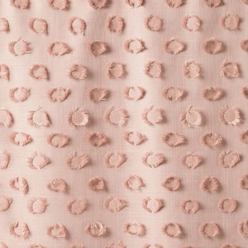 slide 3 of 5, 42"W x 84"L Clipped Dotted Kids' Blackout Window Curtain Panel Pink - Pillowfort™, 1 ct