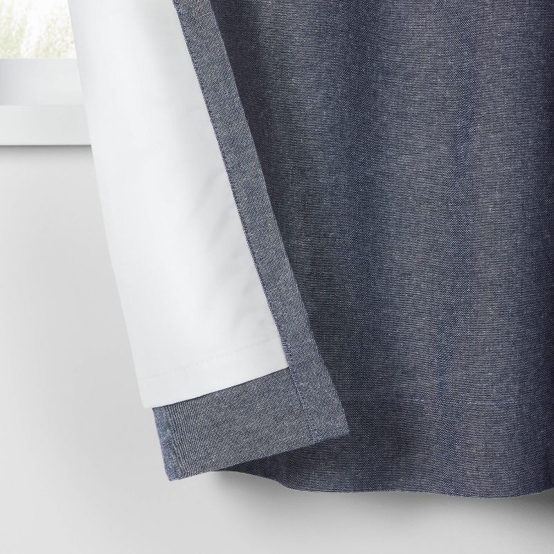 slide 4 of 5, 84" Blackout Chambray Cotton Kids' Panel Navy - Pillowfort™, 1 ct