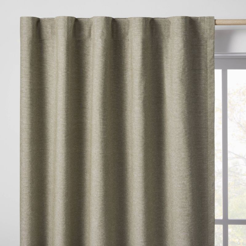 slide 2 of 6, 84" Blackout Chambray Cotton Kids' Panel Green - Pillowfort™, 1 ct