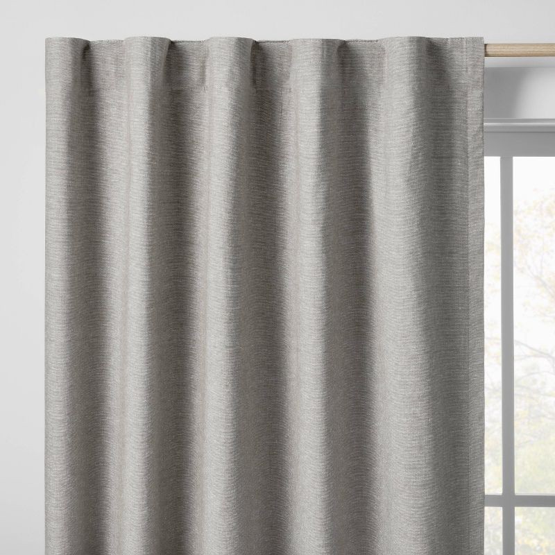 slide 2 of 5, 84" Blackout Chambray Cotton Kids' Panel Gray - Pillowfort™, 1 ct