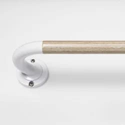 28" - 48" Blackout Kids' Curtain Rod Natural Wood/White - Pillowfort™: Adjustable Metal Rod, Single, 4 Pieces