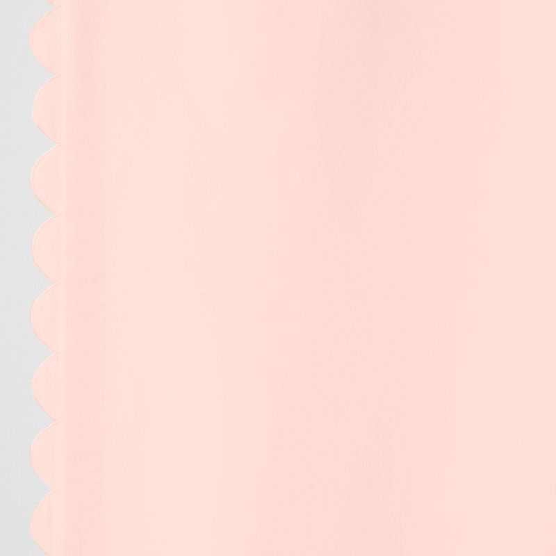 slide 3 of 5, 42"W x 84"L Scallop Kids' Blackout Window Curtain Panel Pink - Pillowfort™, 1 ct