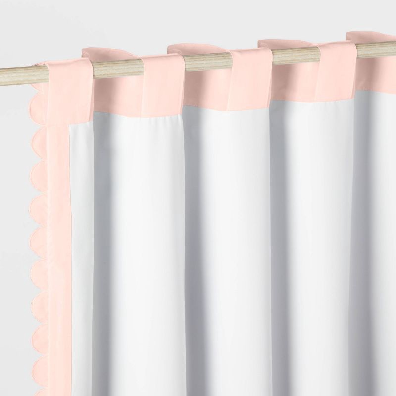 slide 5 of 5, 42"W x 84"L Scallop Kids' Blackout Window Curtain Panel Pink - Pillowfort™, 1 ct