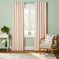 42"W x 84"L Scallop Kids' Blackout Window Curtain Panel Pink - Pillowfort™