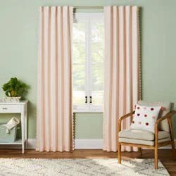 42"W x 84"L Scallop Kids' Blackout Window Curtain Panel Pink - Pillowfort™