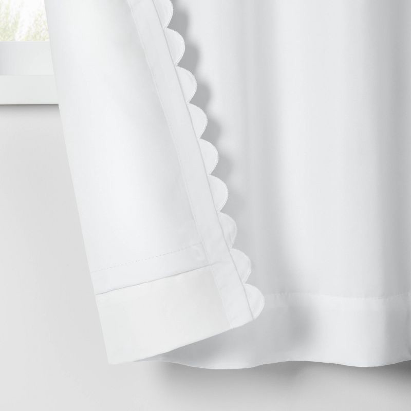 slide 4 of 5, 42"W x 84"L Scallop Kids' Blackout Window Curtain Panel Cream - Pillowfort™, 1 ct