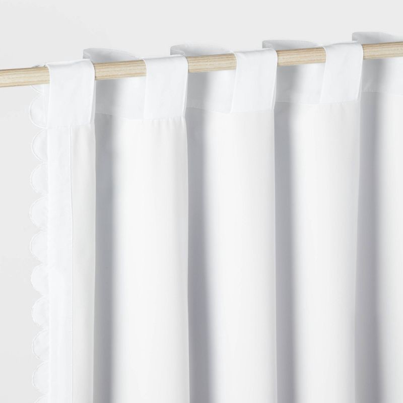 slide 5 of 5, 42"W x 84"L Scallop Kids' Blackout Window Curtain Panel Cream - Pillowfort™, 1 ct