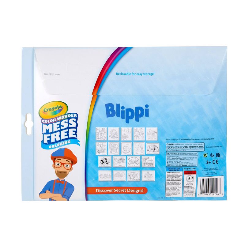 slide 5 of 5, Crayola Color Wonder Foldalope - Blippi: Mess Free Coloring Book for Kids, Non-Toxic, Includes Markers & 18 Pages, 1 ct