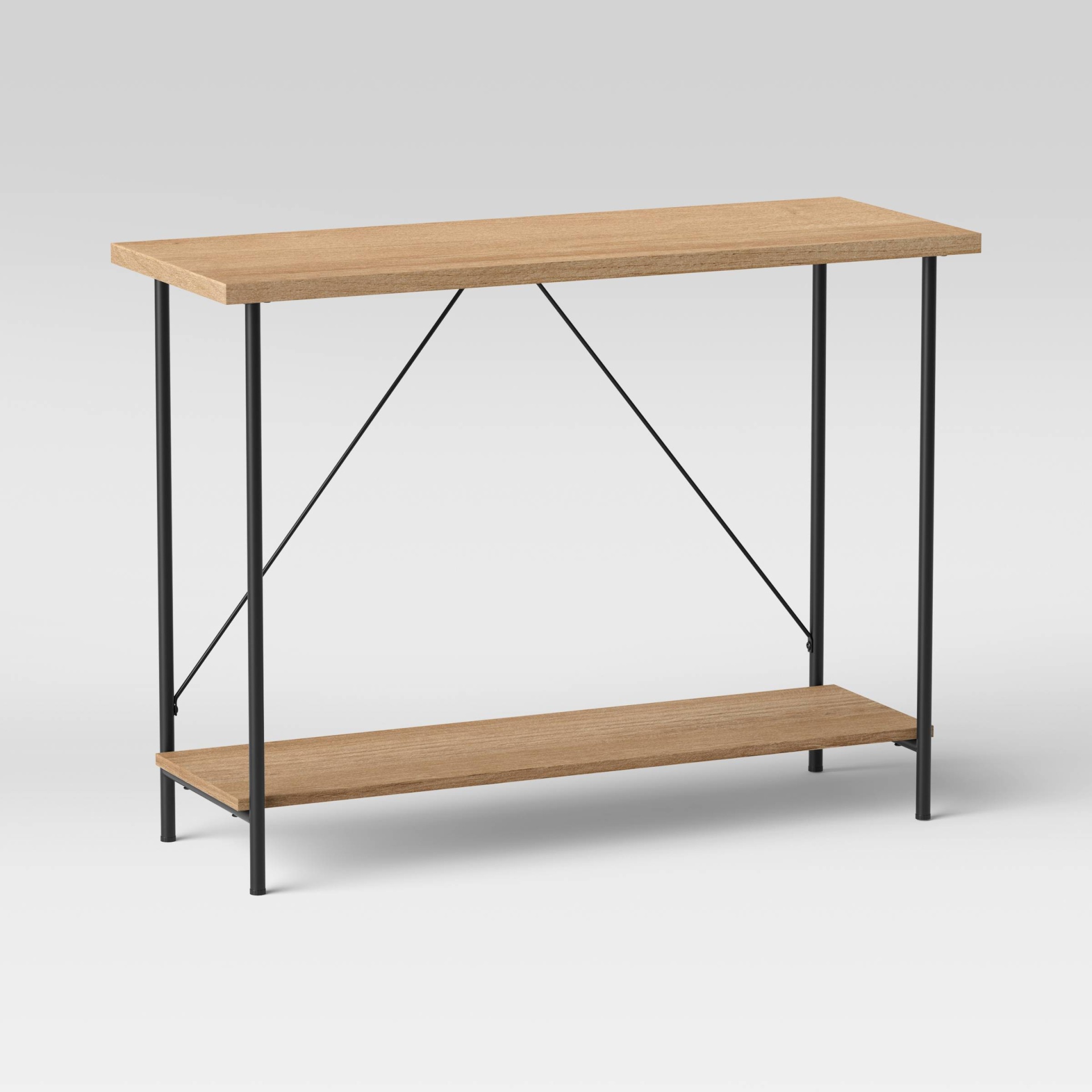 slide 1 of 4, Wood and Metal Console Table Natural - Room Essentials, 1 ct