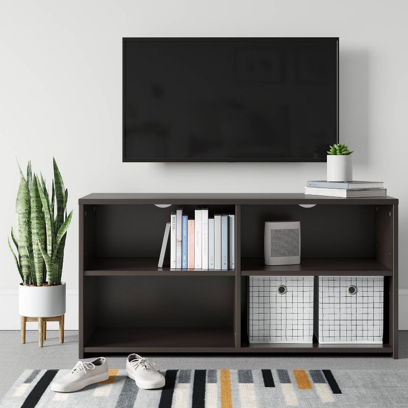 slide 2 of 5, Storage TV Stand for TVs up to 43" Black - Room Essentials™, 1 ct