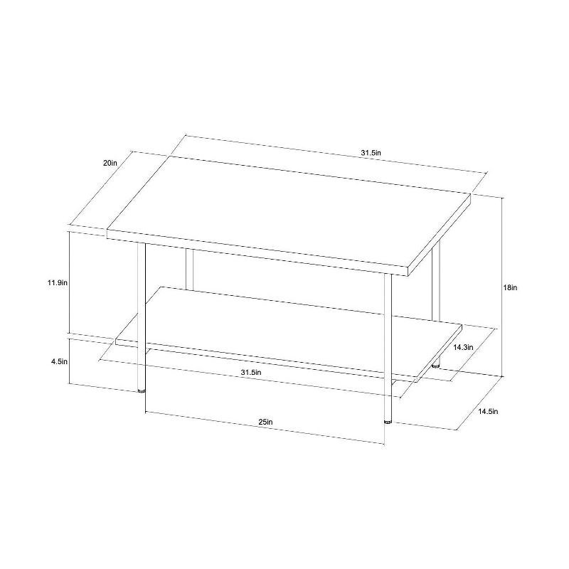 slide 5 of 5, Wood and Metal Coffee Table Natural - Room Essentials™: Sleek, Modern Living Room Furniture, 1 ct