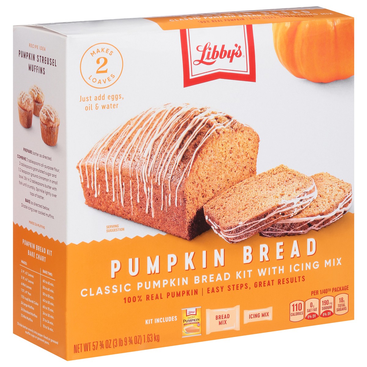 slide 2 of 9, LIBBY'S Pumpkin Bread Kit with Icing Mix 57.75 Ounce Box, 57.75 oz