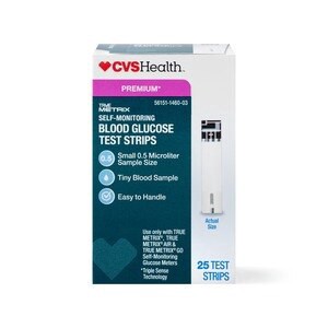 slide 1 of 1, CVS Health True Metrix Self Monitoring Blood Glucose Test Strips, 25 Ct, 25 ct