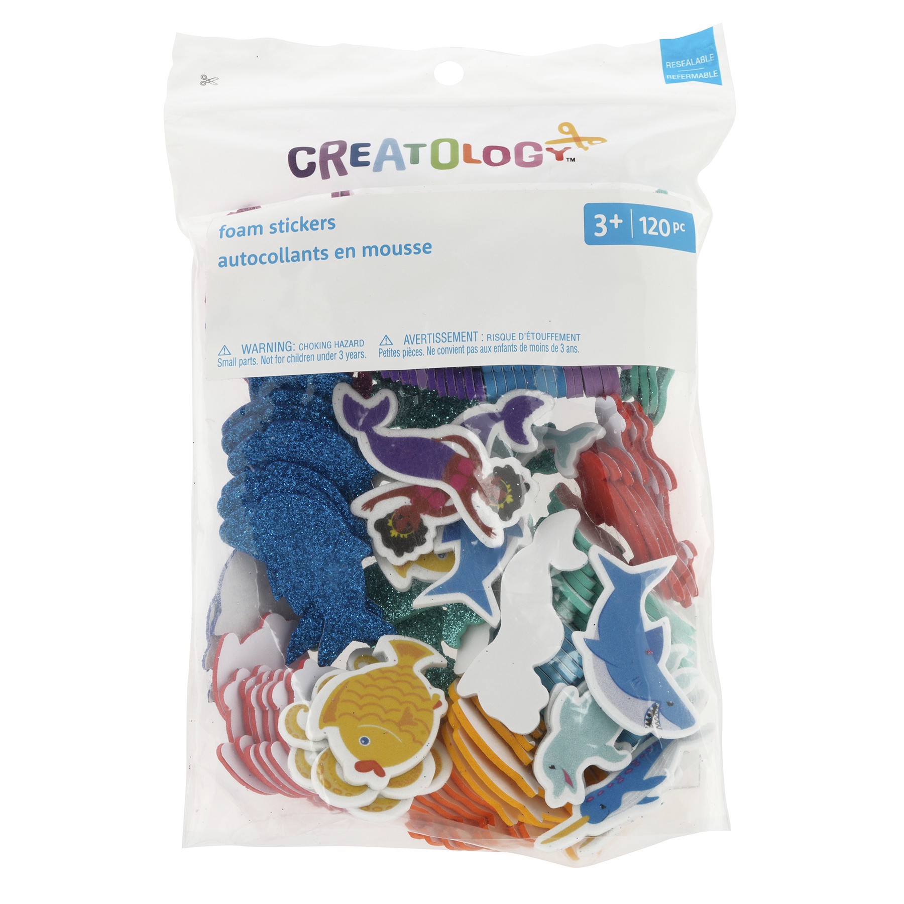 slide 2 of 2, Sea & Mermaid Foam Stickers By Creatology, 5.5 in x 8 in x 1.5 in