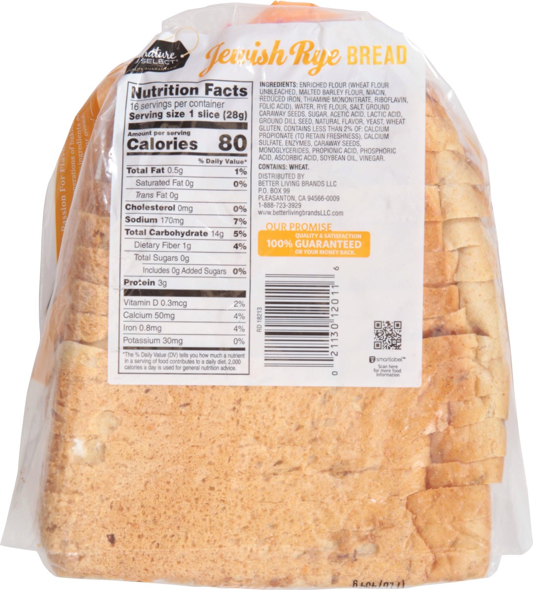 slide 9 of 14, Signature Select Seeded Jewish Rye Bread 16 oz, 16 oz