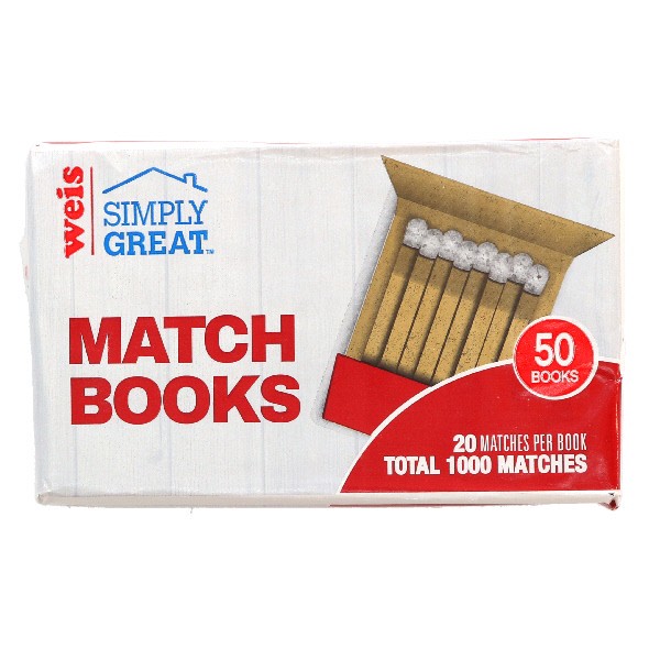 slide 1 of 1, Weis Quality Book Matches, 50 1 ct