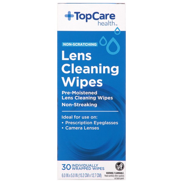 slide 1 of 6, TopCare Health Non-Scratching Lens Cleaning Wipes 30 ea, 30 ct