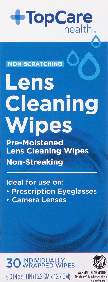 slide 1 of 15, TopCare Health Non-Scratching Lens Cleaning Wipes 30 ea, 30 ct