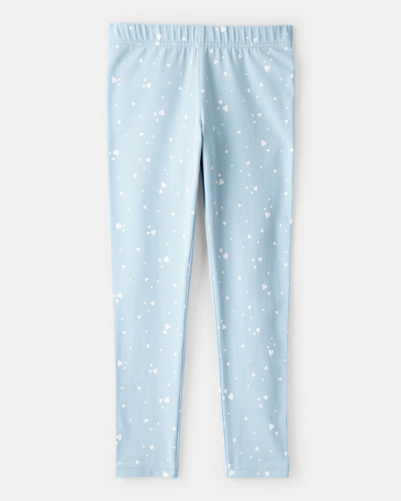 slide 3 of 3, Carter's Girls Heart Print Pull-On Stretch Leggings - Blue Blue 6-6X, 1 ct