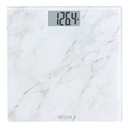 Taylor Digital Glass Bathroom Scale - Marble Design White