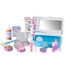 Melissa & Doug Love Your Look Pretend Makeup Kit Play Set – 16 Pieces for Mess-Free Pretend Play (DOES NOT CONTAIN REAL COSMETICS)