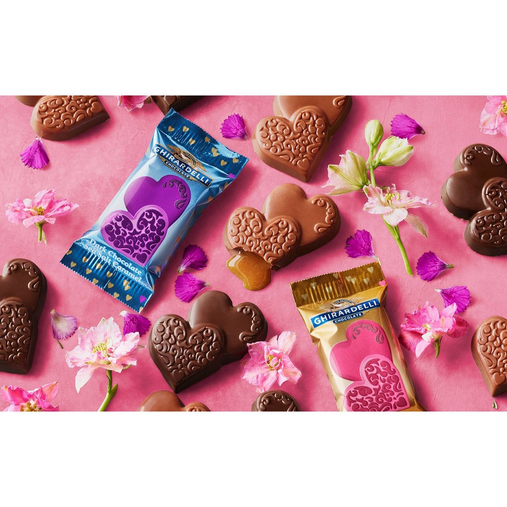 slide 3 of 4, Ghirardelli Premium Assorted Chocolate Caramel Duet Valentine Heart Gift Box, 5.5 oz