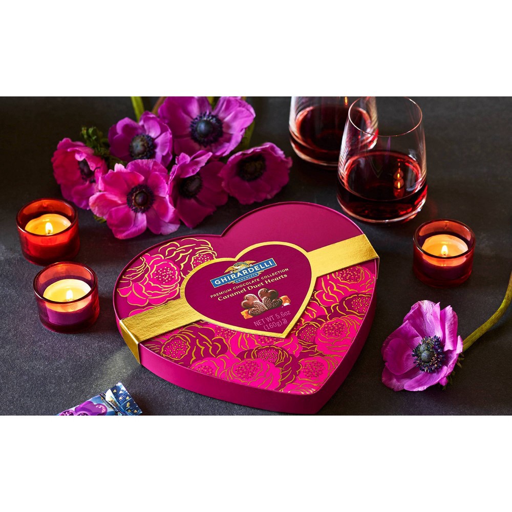 slide 4 of 4, Ghirardelli Premium Assorted Chocolate Caramel Duet Valentine Heart Gift Box, 5.5 oz