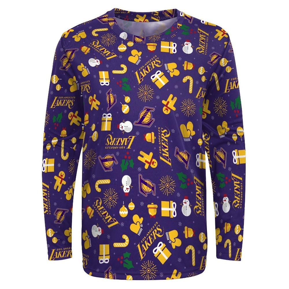 slide 2 of 3, NBA Los Angeles Lakers Boys' Pajama Set - XL, 1 ct