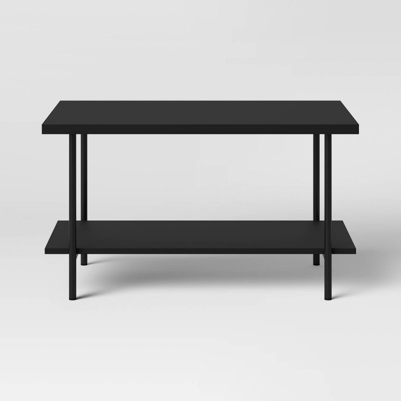 slide 3 of 4, Wood and Metal Coffee Table Black - Room Essentials™, 1 ct