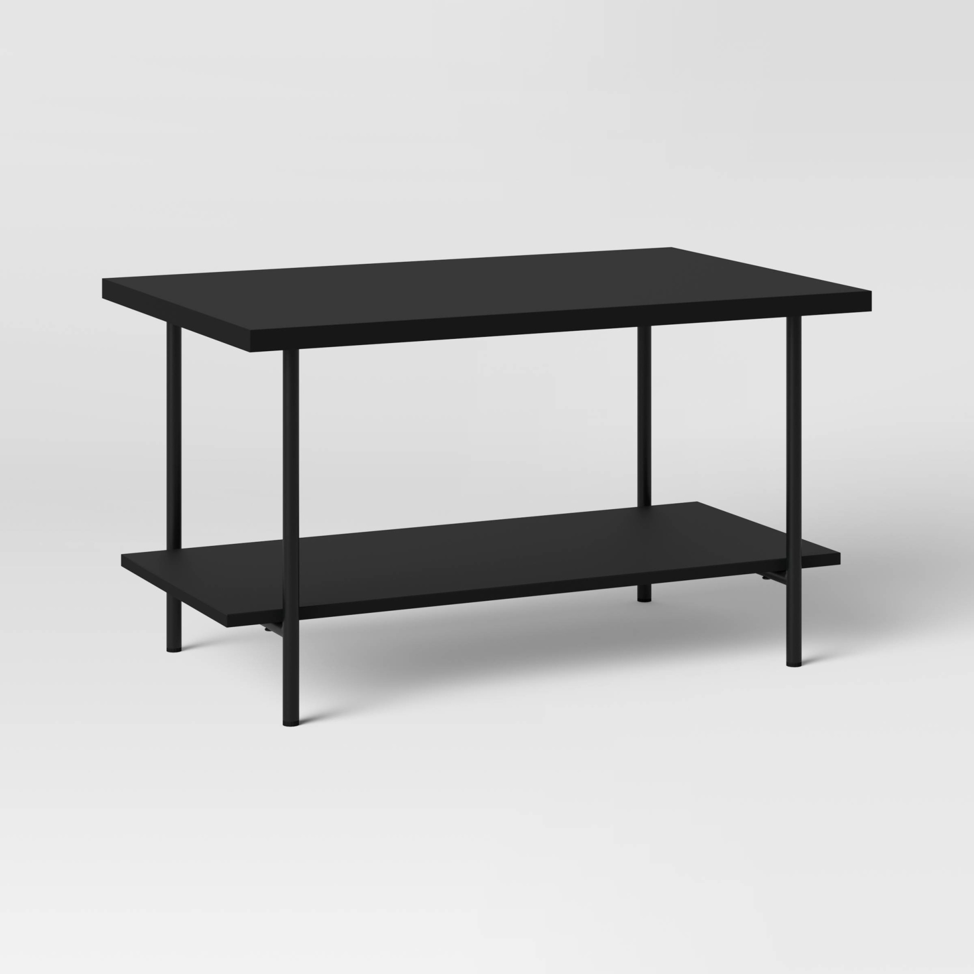 slide 1 of 7, Wood and Metal Coffee Table Black - Room Essentials, 1 ct