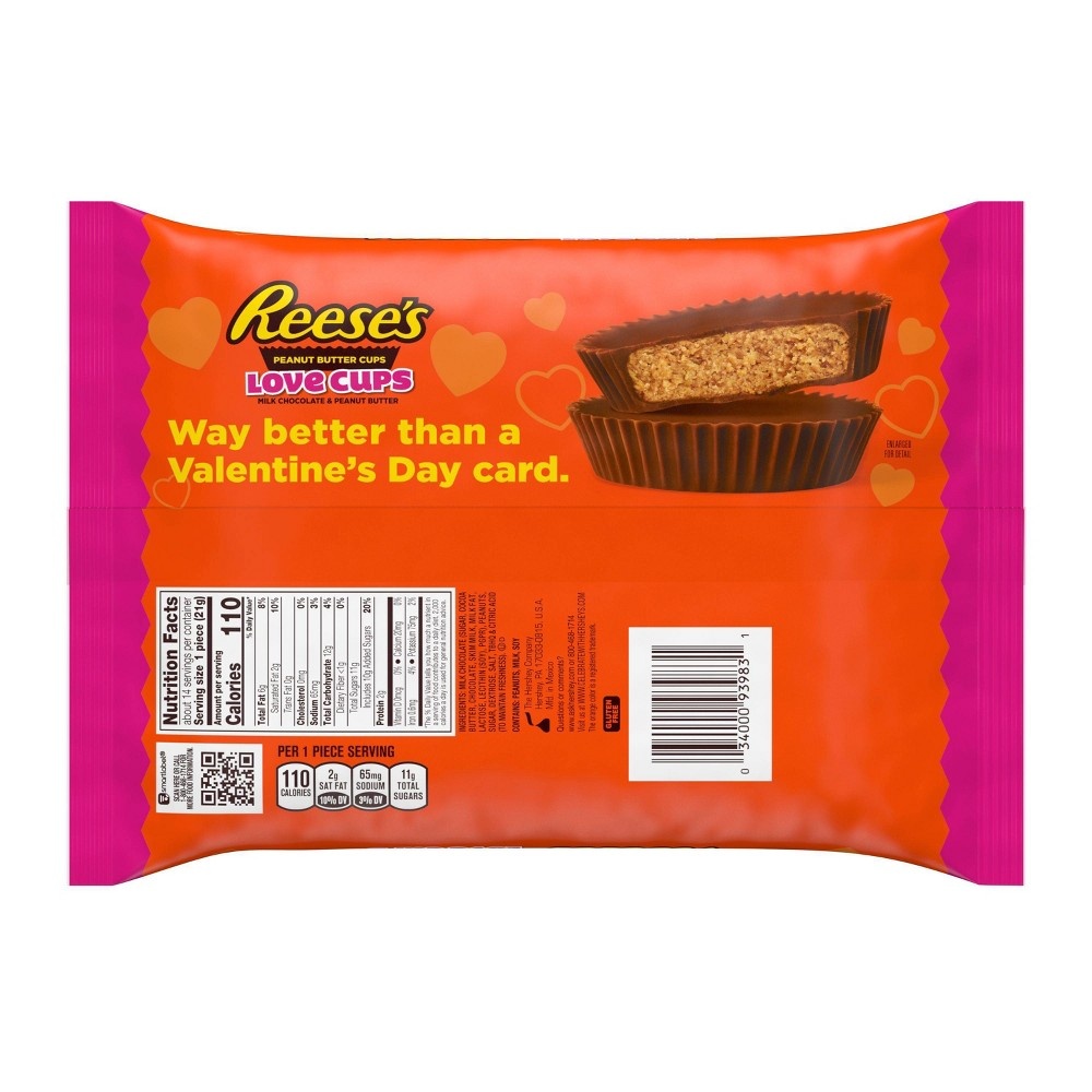 Reese's Valentine's Day Peanut Butter Cups Love Cups Snack Size 10.5 oz ...