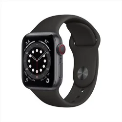 Apple Watch Series 6 GPS + Cellular, 40mm Space Gray Aluminum Case with Black Sport Band