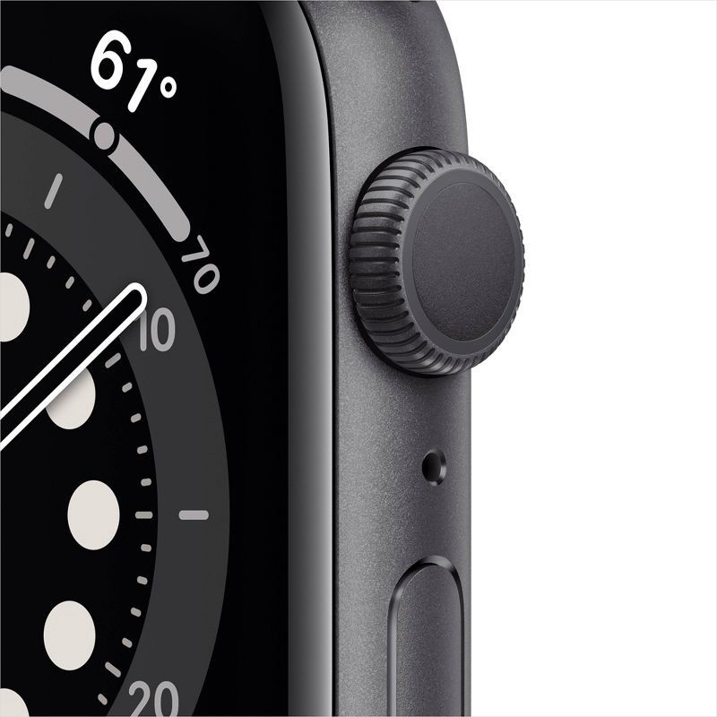 slide 2 of 6, Apple Watch Series 6 GPS 44mm Space Gray Aluminum Case with Black Sport Band, 1 ct
