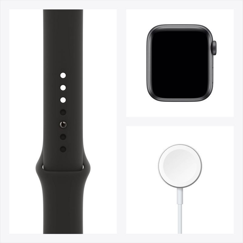 slide 3 of 6, Apple Watch Series 6 GPS 44mm Space Gray Aluminum Case with Black Sport Band, 1 ct