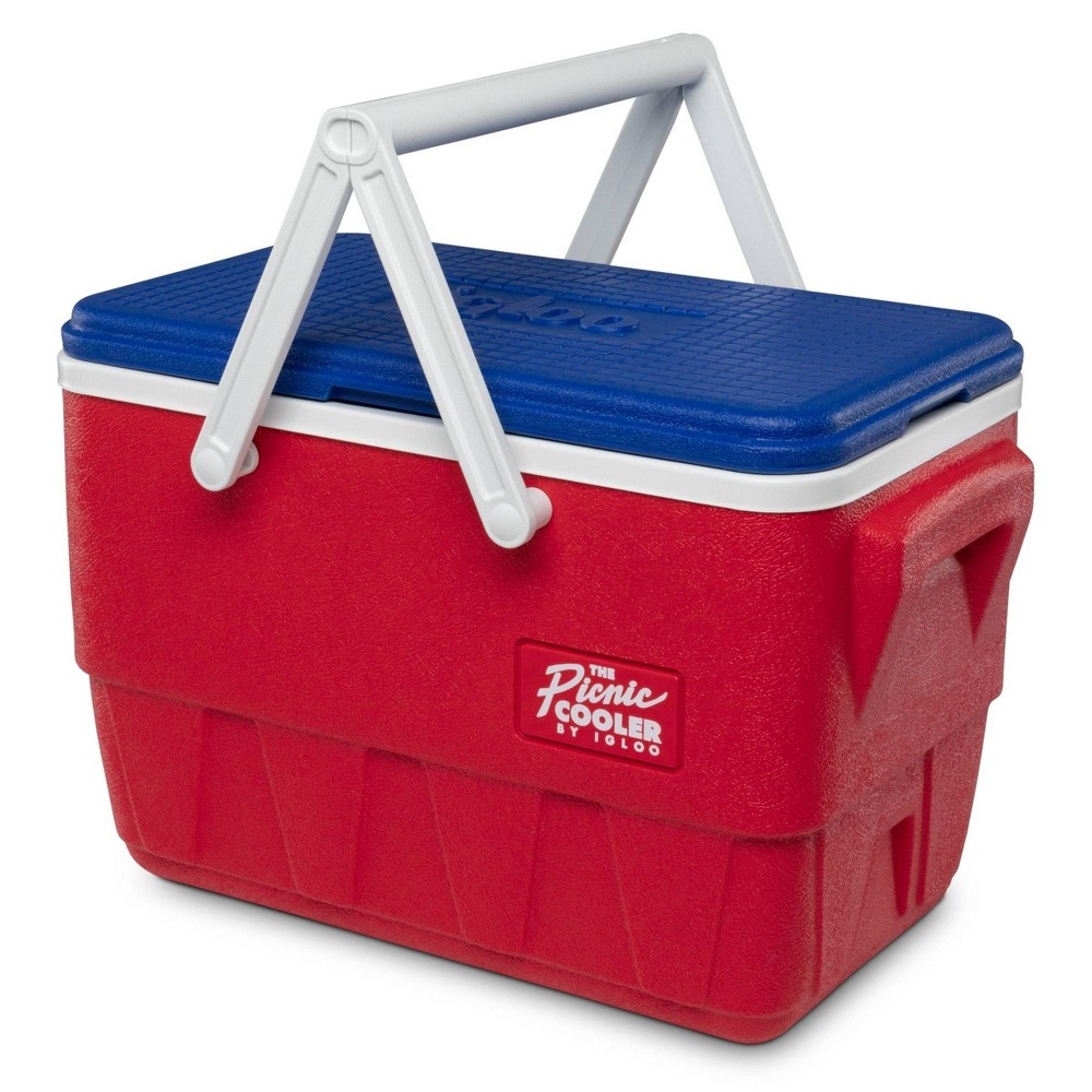 slide 2 of 9, Igloo Picnic Basket Retro Cooler - Lobster Red, 25 qt