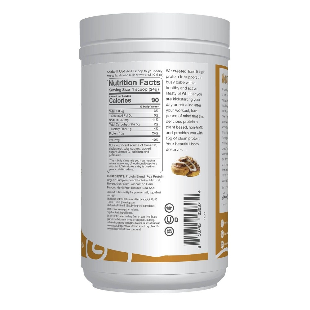 slide 2 of 3, Tone It Up Plant Based Protein Powder - Cinnamon Roll, 14.32 oz