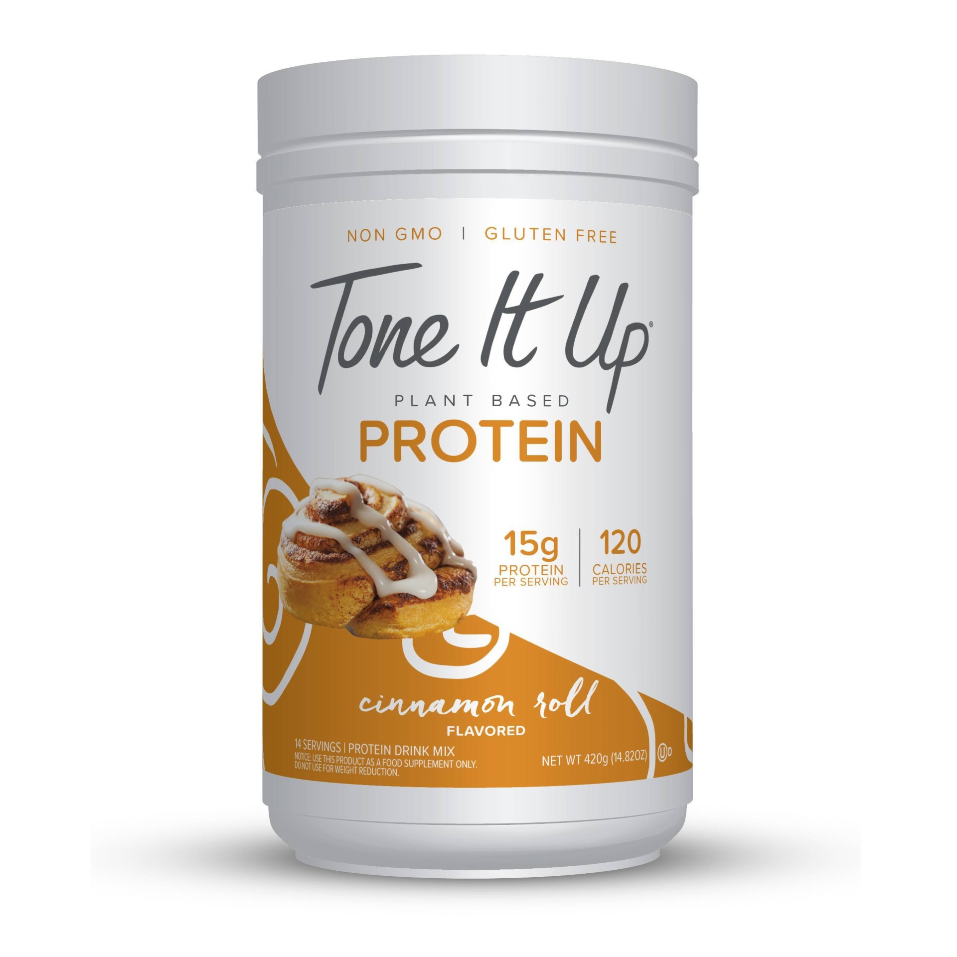 slide 1 of 3, Tone It Up Plant Based Protein Powder - Cinnamon Roll, 14.32 oz