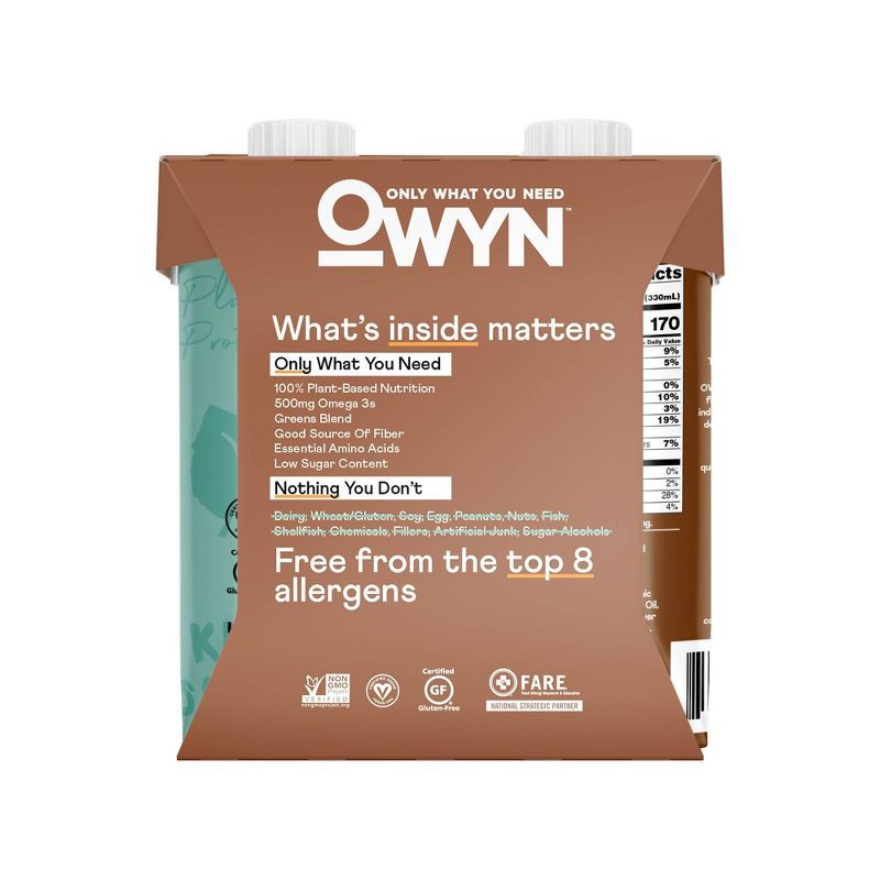 slide 2 of 3, OWYN Protein Shake - Dark Chocolate - 4pk/44.6 fl oz, 4 ct; 44.6 fl oz