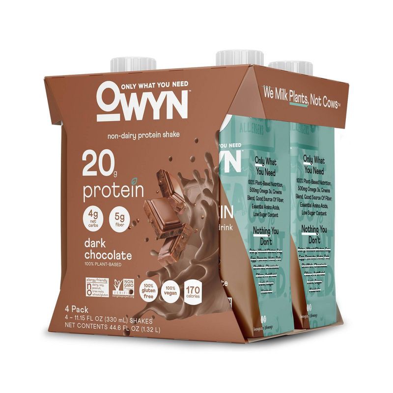 slide 3 of 4, OWYN Protein Shake - Dark Chocolate - 4pk/44.6 fl oz, 4 ct; 44.6 fl oz