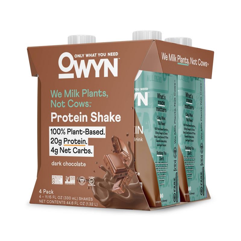 slide 3 of 3, OWYN Protein Shake - Dark Chocolate - 4pk/44.6 fl oz, 4 ct; 44.6 fl oz