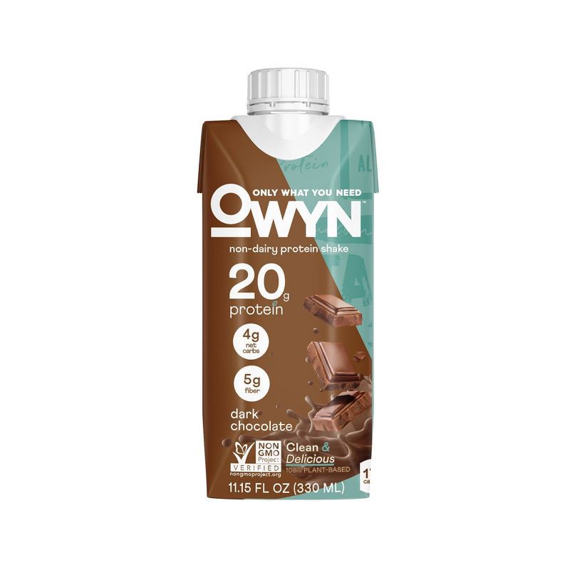slide 4 of 4, OWYN Protein Shake - Dark Chocolate - 4pk/44.6 fl oz, 4 ct; 44.6 fl oz