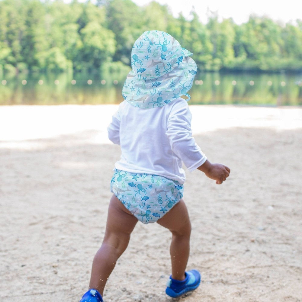 slide 3 of 3, green sprouts Baby Pull-Up Absorbent Reusable Swim Diaper - Aqua 0-6M, 1 ct