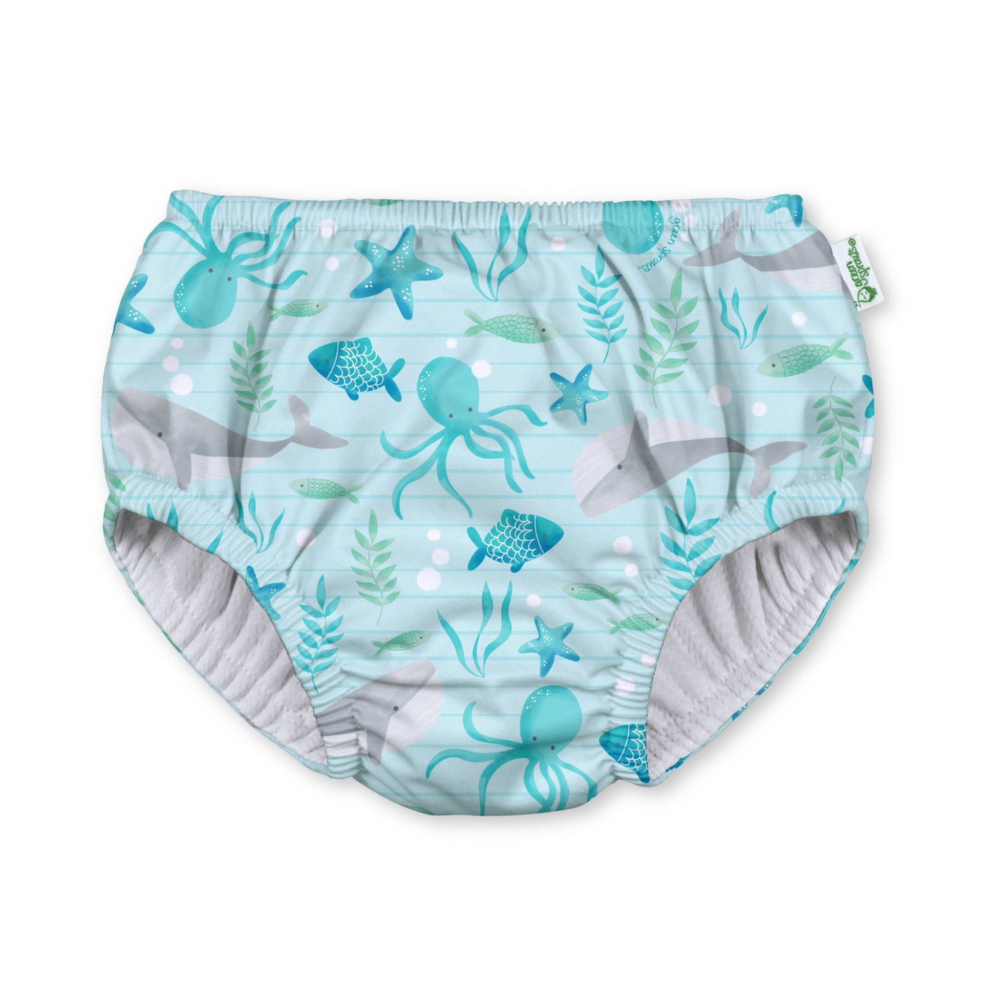 slide 1 of 3, green sprouts Baby Pull-Up Absorbent Reusable Swim Diaper - Aqua 0-6M, 1 ct