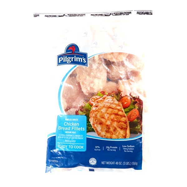 slide 1 of 1, Pilgrim's Pride Boneless Skinless Chicken Breast Individual Quick Frozen, 3 lb